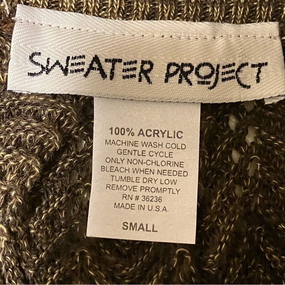 Sweater Project Knit Herringbone Bronze Tan Dress - Picture 7 of 7